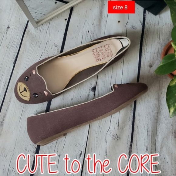 Cute to the Core by YRU | Beary Cute Brown Flats - Picture 6 of 9